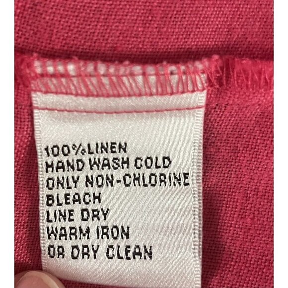 Talbots Irish Linen Blazer Jacket Petite Red Pink Sz 8 - Picture 6 of 6